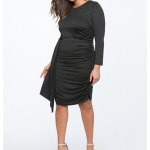 Eloquii Ruched Dress with Skirt Overlay